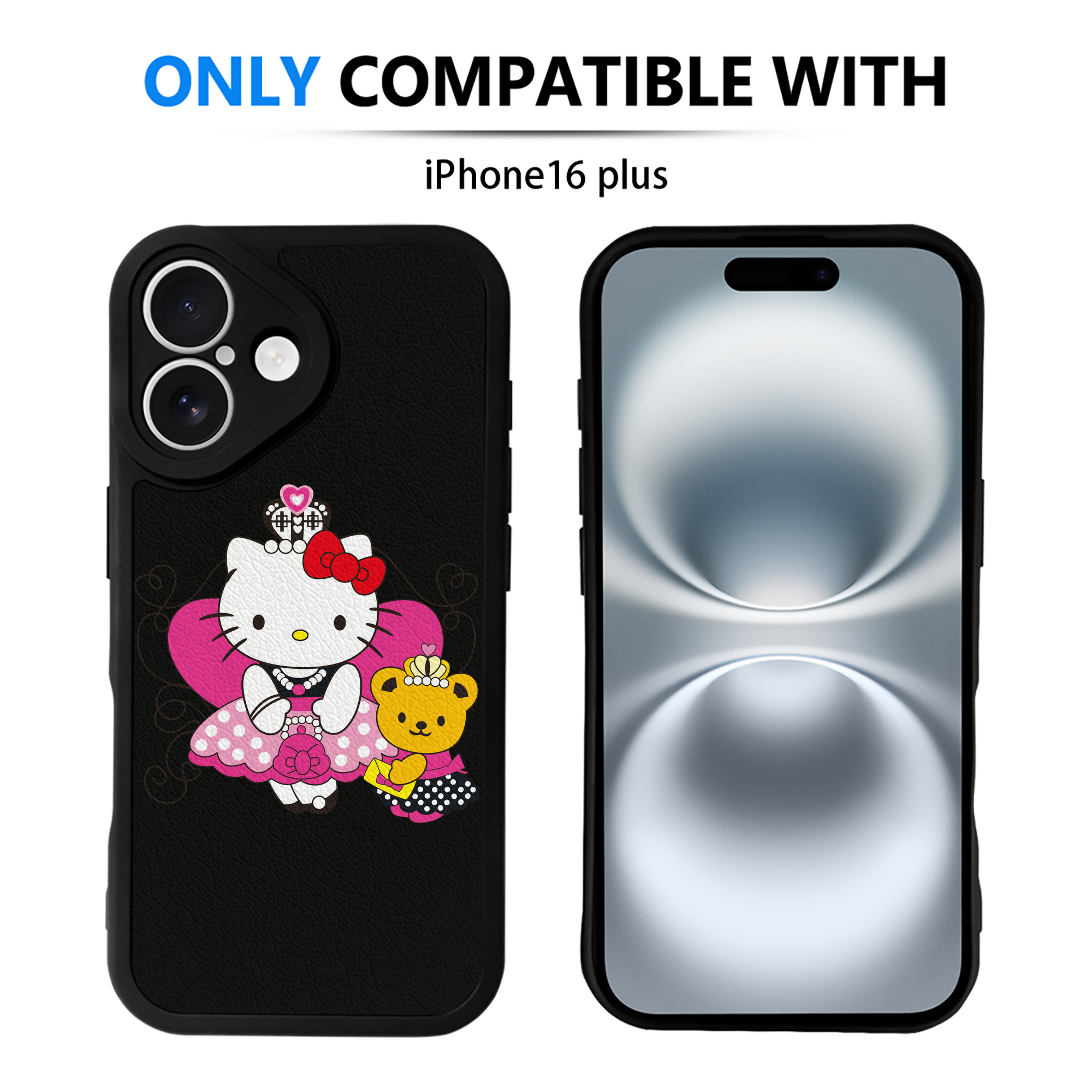 （画像用） Hello Kitty ハローキティ 【iPhone 16シリーズ対応】シリコンスマホケース（レザー調） 材質：シリコン
